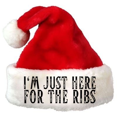 Im Just Here For The Ribs BBQ Grill Smoker Barbecue Chef Premium Christmas Santa Hat