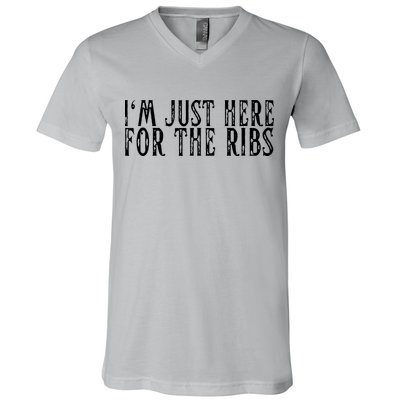 Im Just Here For The Ribs BBQ Grill Smoker Barbecue Chef V-Neck T-Shirt