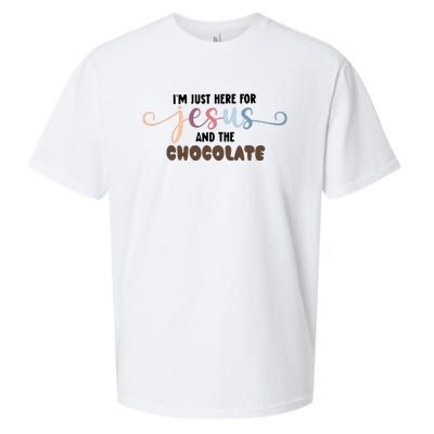 Im Just Here For Jesusand Chocolate Easter Day Clothing Sueded Cloud Jersey T-Shirt