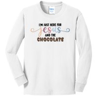 Im Just Here For Jesusand Chocolate Easter Day Clothing Kids Long Sleeve Shirt