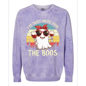 Im Just Here For The Boos Funny Halloween Colorblast Crewneck Sweatshirt