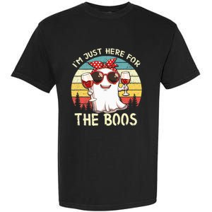 Im Just Here For The Boos Funny Halloween Garment-Dyed Heavyweight T-Shirt