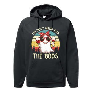 Im Just Here For The Boos Funny Halloween Performance Fleece Hoodie