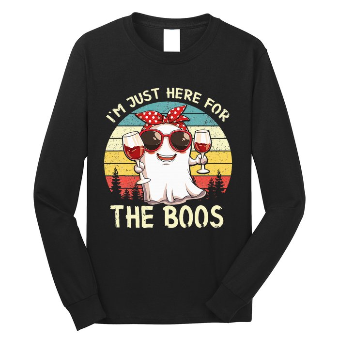 Im Just Here For The Boos Funny Halloween Long Sleeve Shirt