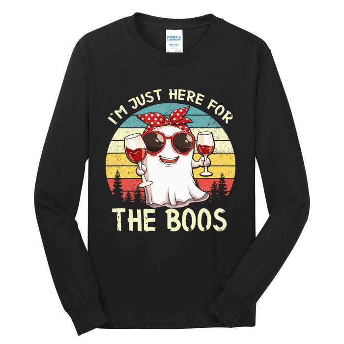 Im Just Here For The Boos Funny Halloween Tall Long Sleeve T-Shirt