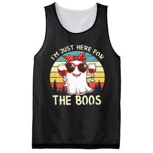 Im Just Here For The Boos Funny Halloween Mesh Reversible Basketball Jersey Tank