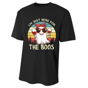 Im Just Here For The Boos Funny Halloween Performance Sprint T-Shirt