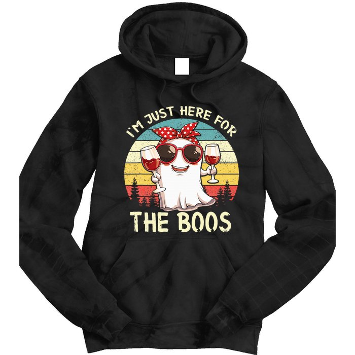 Im Just Here For The Boos Funny Halloween Tie Dye Hoodie