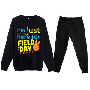 IM Just Here For Field Day 2024 For Teacher Field Day Great Gift Premium Crewneck Sweatsuit Set