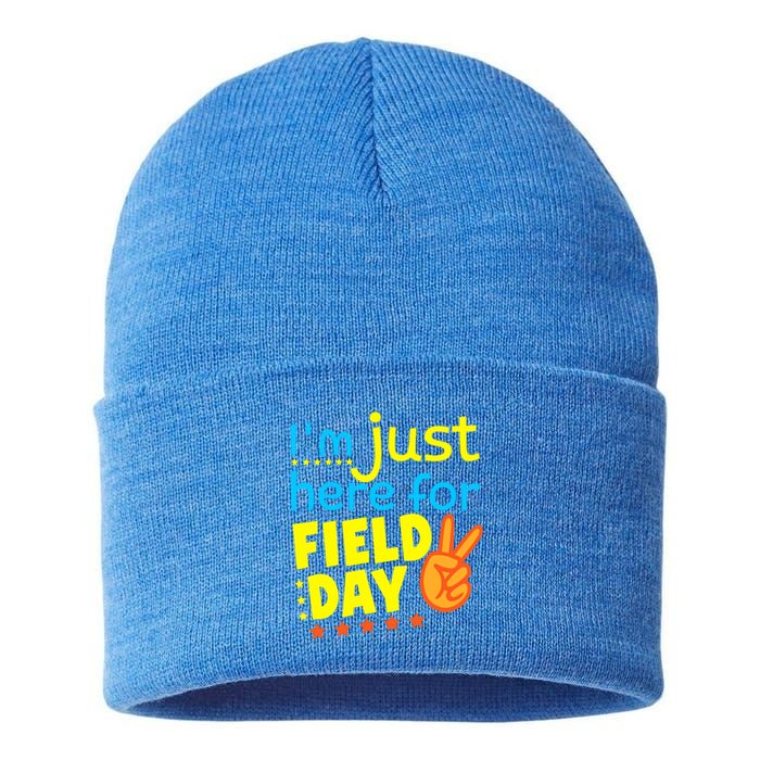 IM Just Here For Field Day 2024 For Teacher Field Day Great Gift Sustainable Knit Beanie