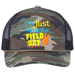 IM Just Here For Field Day 2024 For Teacher Field Day Great Gift Retro Rope Trucker Hat Cap