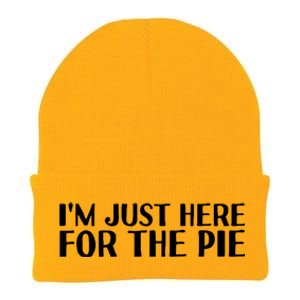 Im Just Here For The Pie Funny Thanksgiving Gift Idea Cute Gift Knit Cap Winter Beanie