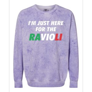 Im Just Here For The Ravioli Italian Food Colorblast Crewneck Sweatshirt