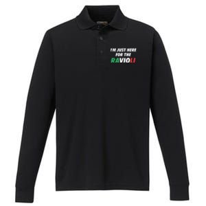 Im Just Here For The Ravioli Italian Food Performance Long Sleeve Polo