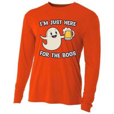 IM Just Here For The Boos Halloween Ghost Ing Beer Cool Gift Cooling Performance Long Sleeve Crew