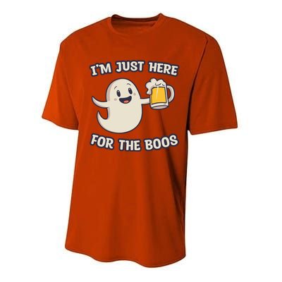 IM Just Here For The Boos Halloween Ghost Ing Beer Cool Gift Performance Sprint T-Shirt