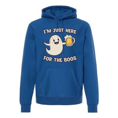 IM Just Here For The Boos Halloween Ghost Ing Beer Cool Gift Premium Hoodie