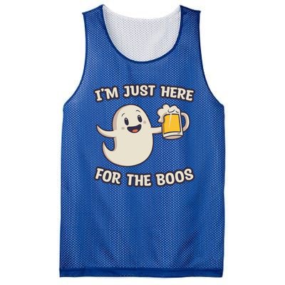 IM Just Here For The Boos Halloween Ghost Ing Beer Cool Gift Mesh Reversible Basketball Jersey Tank