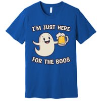 IM Just Here For The Boos Halloween Ghost Ing Beer Cool Gift Premium T-Shirt