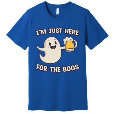 IM Just Here For The Boos Halloween Ghost Ing Beer Cool Gift Premium T-Shirt