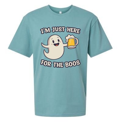 IM Just Here For The Boos Halloween Ghost Ing Beer Cool Gift Sueded Cloud Jersey T-Shirt