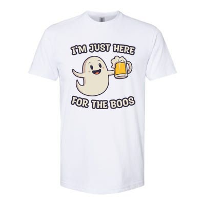 IM Just Here For The Boos Halloween Ghost Ing Beer Cool Gift Softstyle CVC T-Shirt