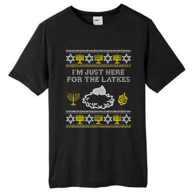 I'm Just Here For The Latkes Hannukah Channukah Jewish Funny Gift Cool Gift Tall Fusion ChromaSoft Performance T-Shirt