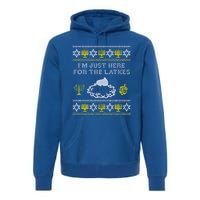 I'm Just Here For The Latkes Hannukah Channukah Jewish Funny Gift Cool Gift Premium Hoodie