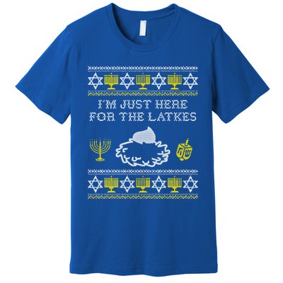 I'm Just Here For The Latkes Hannukah Channukah Jewish Funny Gift Cool Gift Premium T-Shirt