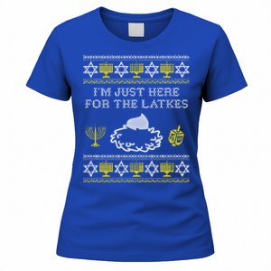 I'm Just Here For The Latkes Hannukah Channukah Jewish Funny Gift Cool Gift Women's T-Shirt