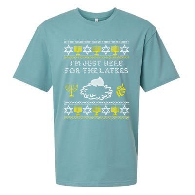 I'm Just Here For The Latkes Hannukah Channukah Jewish Funny Gift Cool Gift Sueded Cloud Jersey T-Shirt