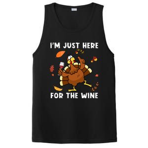 Im Just Here For The Wine Turkey Funny Thanksgiving Great Gift PosiCharge Competitor Tank