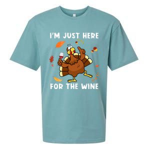 Im Just Here For The Wine Turkey Funny Thanksgiving Great Gift Sueded Cloud Jersey T-Shirt