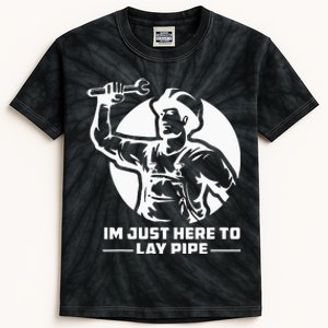 I'm Just Here To Lay Pipe Funny Plumber Kids Tie-Dye T-Shirt