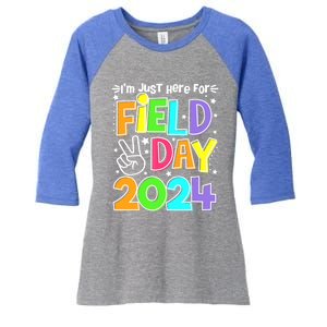 IM Just Here For Field Day 2024 For Teacher Field Day Gift Women's Tri-Blend 3/4-Sleeve Raglan Shirt