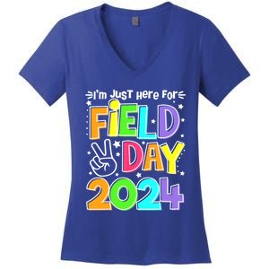 IM Just Here For Field Day 2024 For Teacher Field Day Gift Women's V-Neck T-Shirt