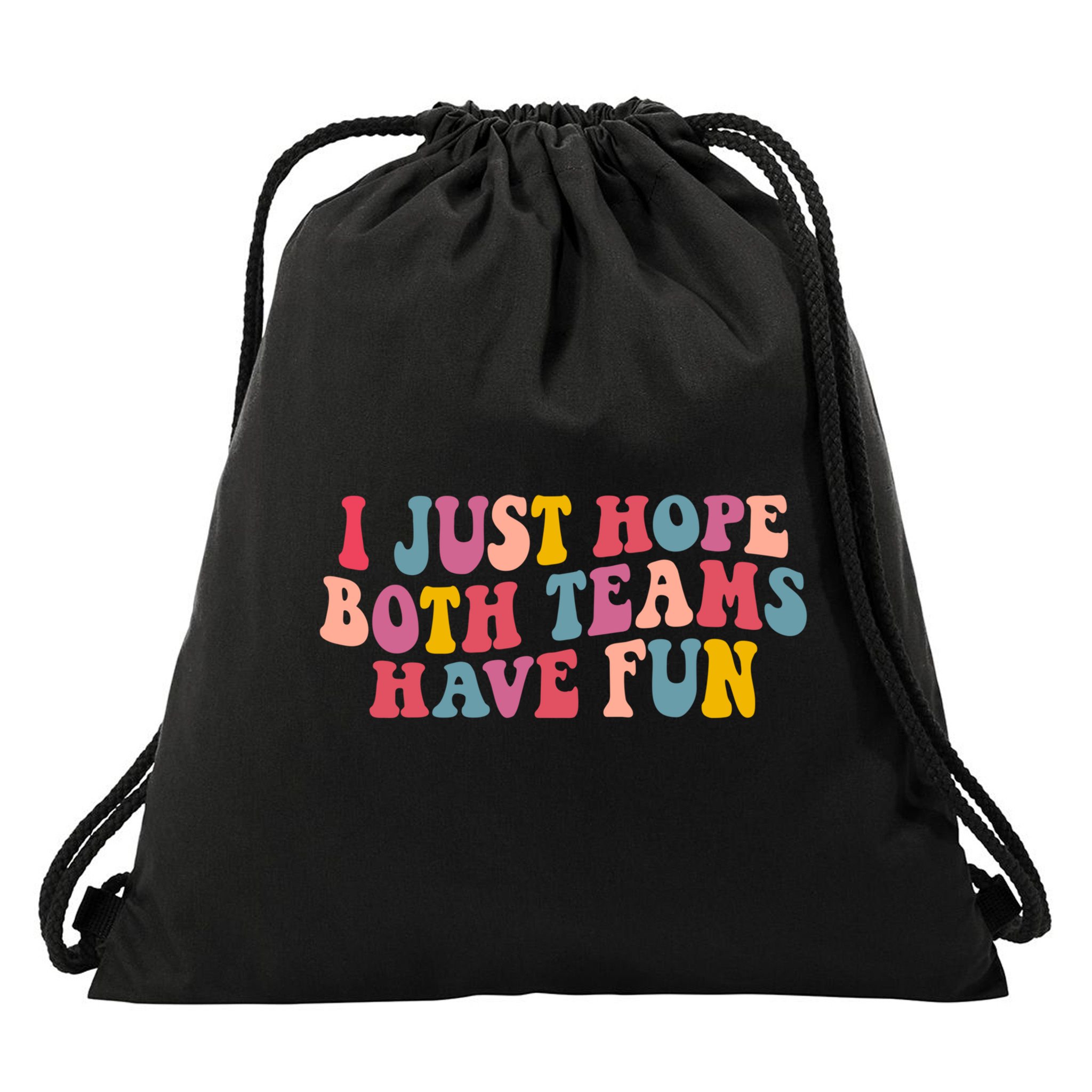 I Just Hope Both Teams Have Fun Groovy Football Gift Drawstring Bag
