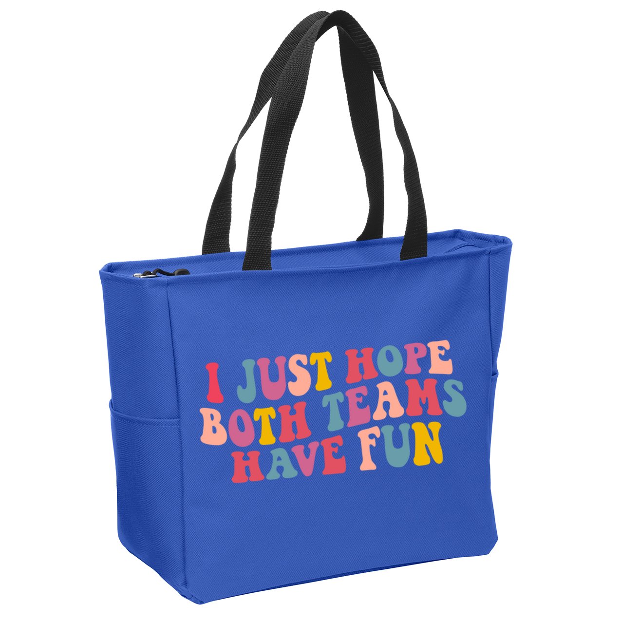 I Just Hope Both Teams Have Fun Groovy Football Gift Zip Tote Bag
