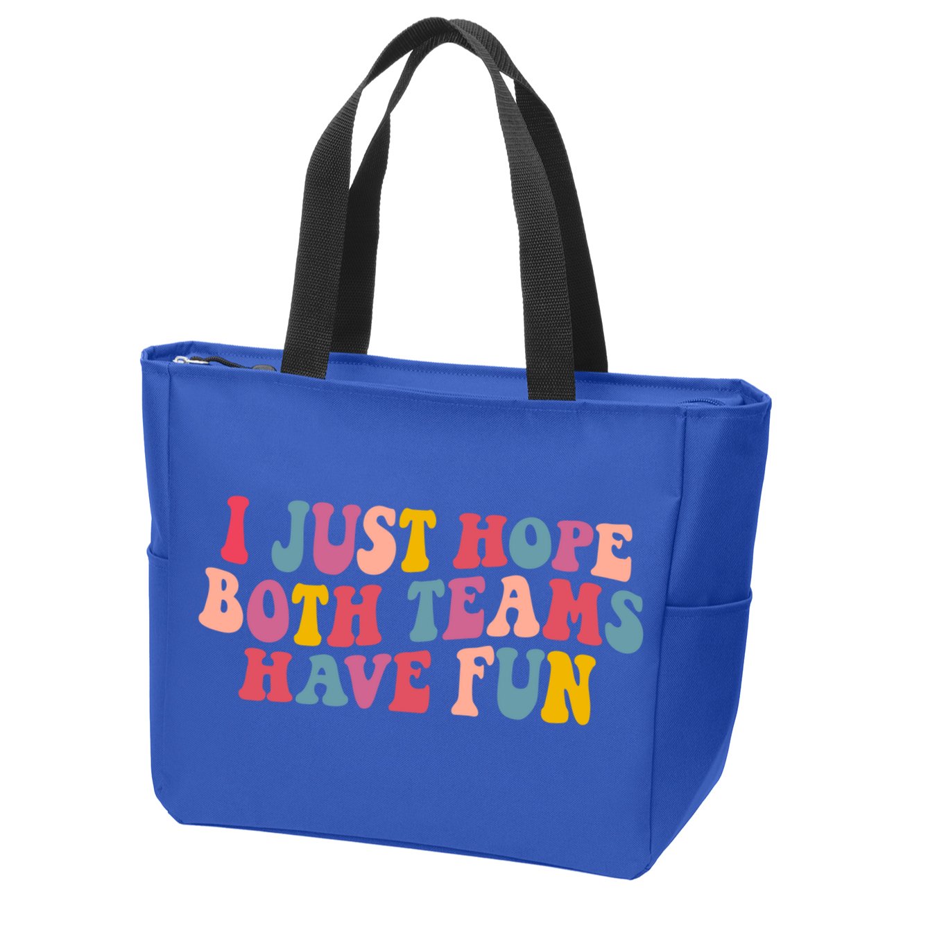 I Just Hope Both Teams Have Fun Groovy Football Gift Zip Tote Bag