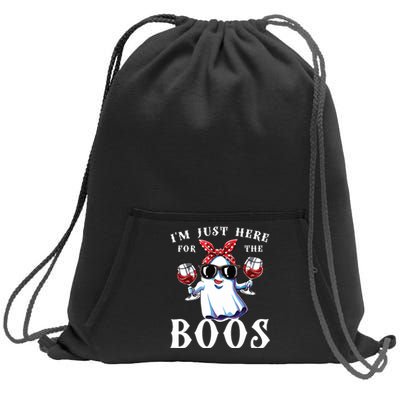 IM Just Here For The Boos Funny Drinking Halloween Costume Sweatshirt Cinch Pack Bag