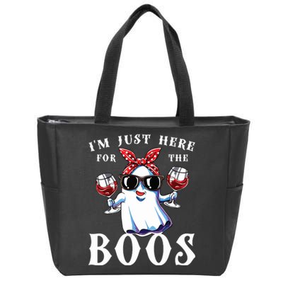 IM Just Here For The Boos Funny Drinking Halloween Costume Zip Tote Bag