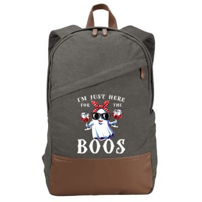 IM Just Here For The Boos Funny Drinking Halloween Costume Cotton Canvas Backpack