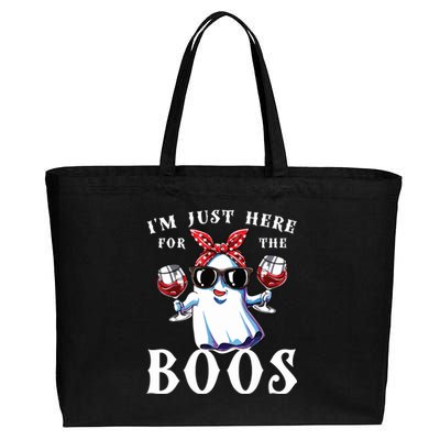 IM Just Here For The Boos Funny Drinking Halloween Costume Cotton Canvas Jumbo Tote