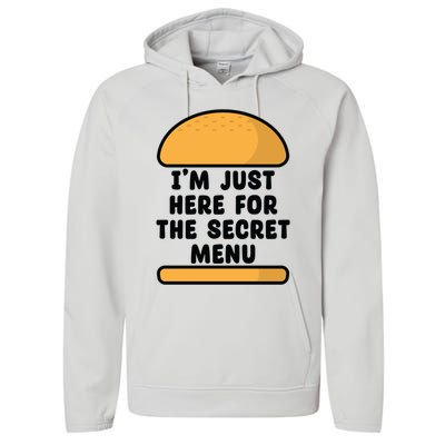 Im Just Here For The Secret U Novelty Word Design Meaningful Gift Performance Fleece Hoodie