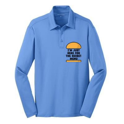 Im Just Here For The Secret U Novelty Word Design Meaningful Gift Silk Touch Performance Long Sleeve Polo