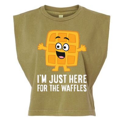 IM Just Here For The Waffles Garment-Dyed Women's Muscle Tee