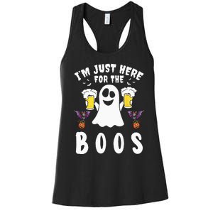 Im Just Here For The Boos Ghost Beer Halloween Costume Men Women's Racerback Tank