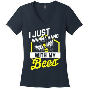 I Just Hang With My Bees Women's V-Neck T-Shirt