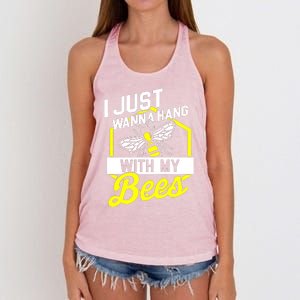 I Just Hang With My Bees Women's Knotted Racerback Tank