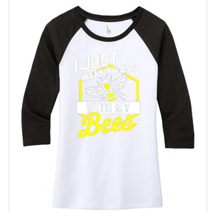 I Just Hang With My Bees Women's Tri-Blend 3/4-Sleeve Raglan Shirt